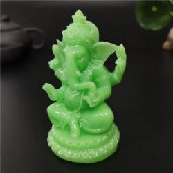 Statua luminosa di Ganesha: giada fatta a mano, decorazione luminosa