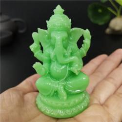 Statua luminosa di Ganesha: giada fatta a mano, decorazione luminosa
