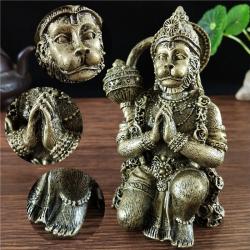 Statue d'Hanuman - Sculpture en résine bronze pour la décoration intérieure et porte-bonheur