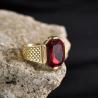 Herren-Vintage-Edelsteinring | Edelstahl-Stil