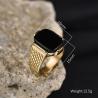 Herren-Vintage-Edelsteinring | Edelstahl-Stil