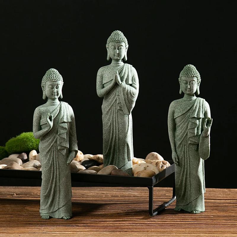 Zen-Buddha-Statue: Sandsteinskulptur | Dekoration für Hof und Zuhause