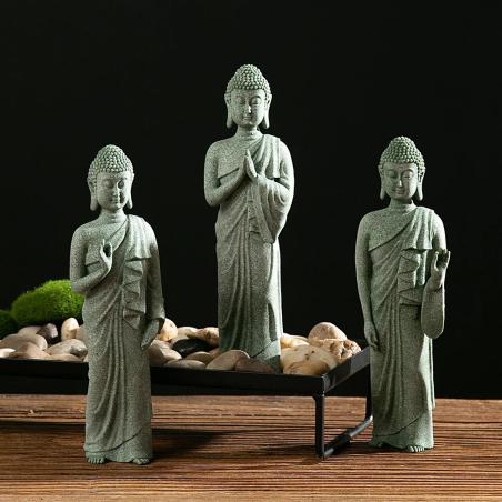Zen-Buddha-Statue: Sandsteinskulptur | Dekoration für Hof und Zuhause