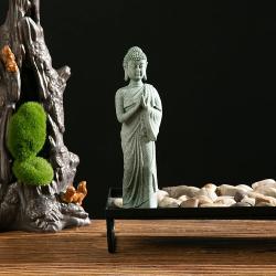 Zen-Buddha-Statue: Sandsteinskulptur | Dekoration für Hof und Zuhause