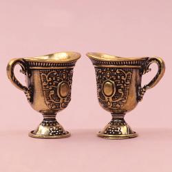 Antikes Buddha-Teeservice aus Kupfer & Schlüsselanhänger aus Messing – Geschenk