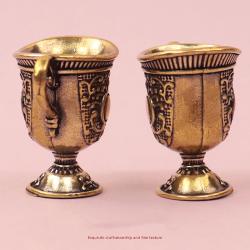 Antikes Buddha-Teeservice aus Kupfer & Schlüsselanhänger aus Messing – Geschenk
