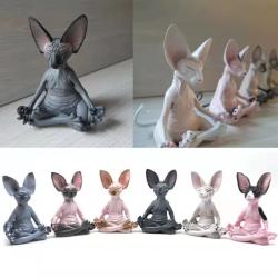 Nacktkatzen-Statue aus Kunstharz – Zen-Dekoration & Meditationsgeschenk