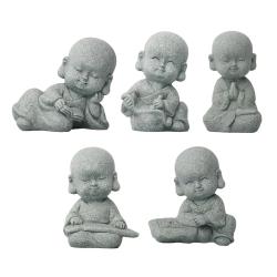 Resin Buddha Statue - Cute Monk Decor for Home & Garden