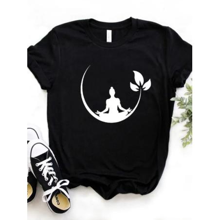 Buddha Lotus Print T-Shirt | Womens Casual & Loose Fit Tee