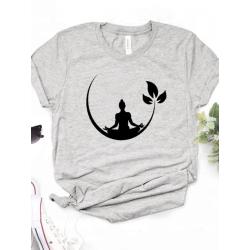 Buddha Lotus Print T-Shirt | Womens Casual & Loose Fit Tee