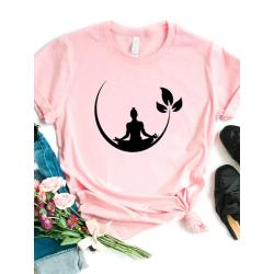 Buddha Lotus Print T-Shirt | Womens Casual & Loose Fit Tee