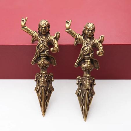 Ornamento Feng Shui con pestello Vajra in ottone - Decorazione buddista