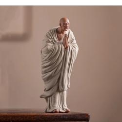 Buddha-Skulptur aus violettem Ton – Authentische chinesische Kunstdekoration