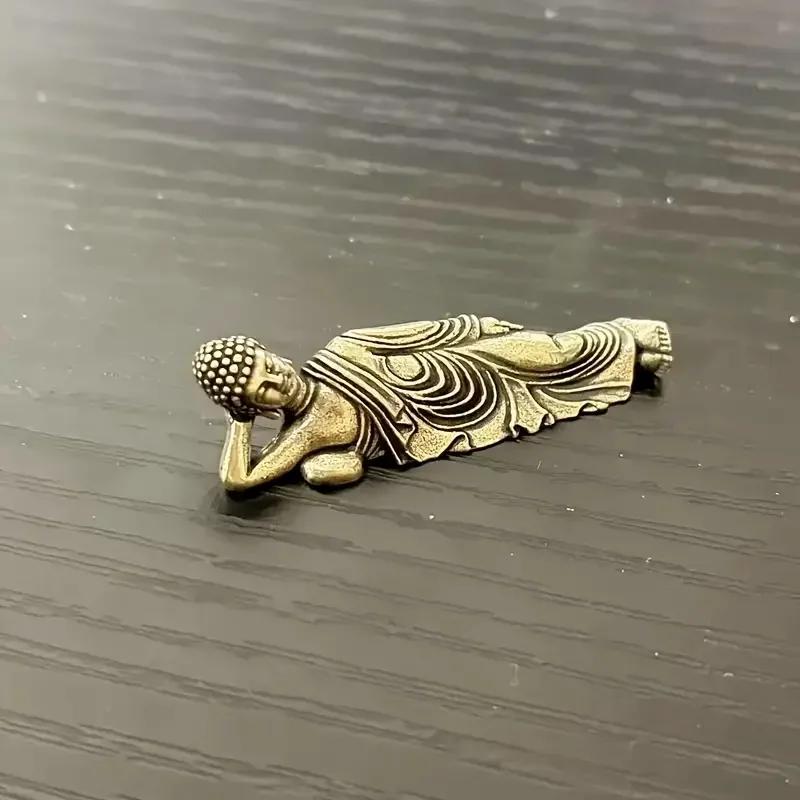 Liegende Buddha-Statue aus Messing: Handgefertigtes Sammlerstück