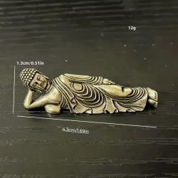 Liegende Buddha-Statue aus Messing: Handgefertigtes Sammlerstück