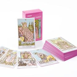 Pembe Kenarlı Tarot Destesi: Kehanet ve Eğlenceli Oyunlar İçin 78 Kart