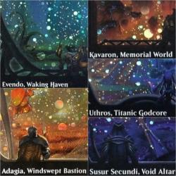 Cartes proxy GalaxyFoil Uthros MTG - Godcore, Shrine et Waking Haven