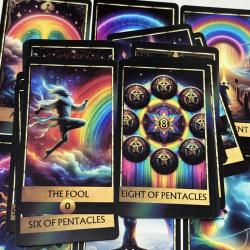 Cartes de Tarot Arc-en-ciel : Jeu de 78 cartes oracles colorées pour la divination