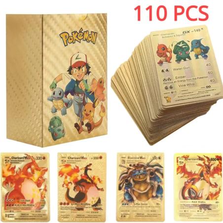 Pokemon Altın Folyo VMAX GX Kart Koleksiyonu (Pikachu, Charizard ve Daha Fazlası)