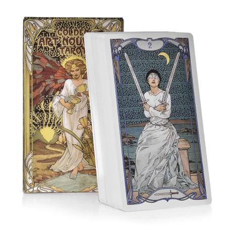Golden Art Nouveau Tarot Deck: 78 Cards + Guidebook for Beginners