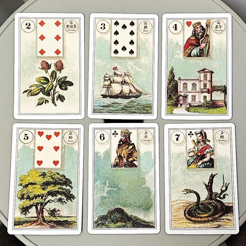 Lenormand Kart Destesi: Fransızca ve İngilizce İki Dilli Tarot Falı