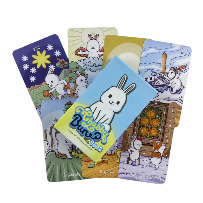 Chubby Bun Rabbit Tarot-Deck: Bezaubernde Wahrsage- und Orakelkarten