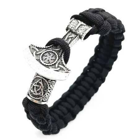 Viking Perun Baltası ve Kolovrat Tılsımlı Bileklik - Erkekler İçin Rune Takı
