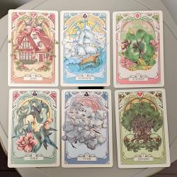 Mazzo Oracolo Lenormand: 37 Carte Floreali, Stile Art Nouveau (Russo)