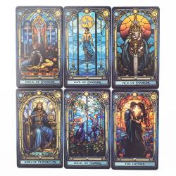 Bezauberndes Tarot-Deck in Buntglasoptik: 78 Karten für Wahrsagerei und Spaß