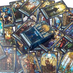 Bezauberndes Tarot-Deck in Buntglasoptik: 78 Karten für Wahrsagerei und Spaß