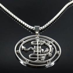 Collana con sigillo satanico | Baphomet e Lucifero in acciaio inossidabile