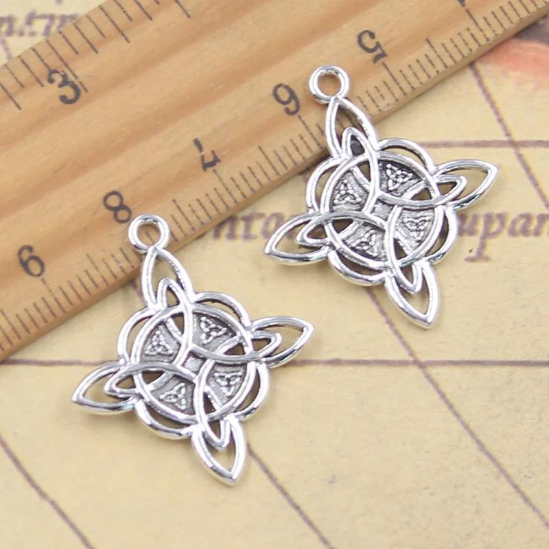 Antique Silver Flower Charms (10pcs) for DIY Jewelry