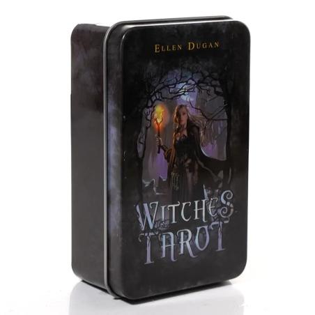 Jeu de Tarot Sorcier : Boîte en métal 10,3 x 6 cm et guide PDF