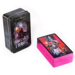 Jeu de Tarot Sorcier : Boîte en métal 10,3 x 6 cm et guide PDF