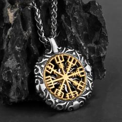 Viking Rune Muska Kolye - Erkekler ve Kadınlar için Paslanmaz Çelik Kolye Ucu