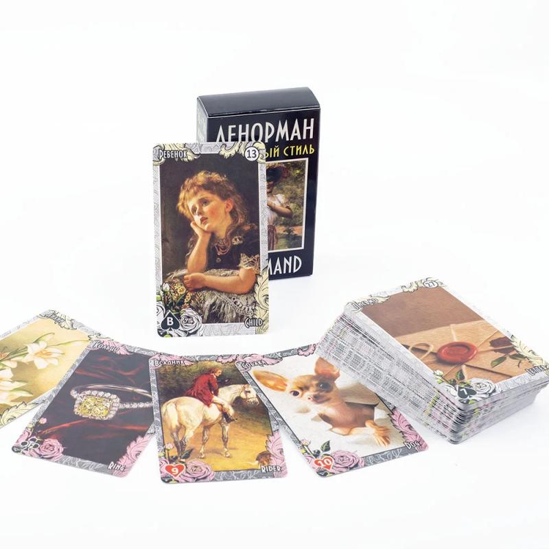 LENORMAND Cartes Oracle Style Vintage - Jeu de divination de 72 cartes
