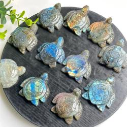 Labradorit Kaplumbağa Oyması: Reiki Şifa ve Meditasyon Taşı