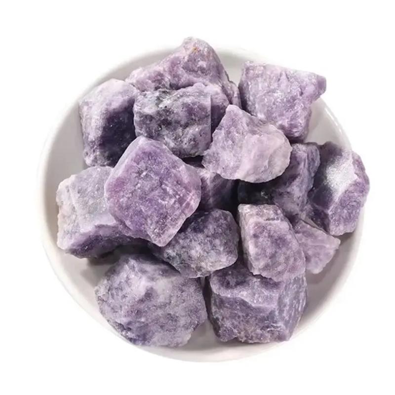 Cristal de lépidolite violette : pierre de guérison Reiki naturelle et décoration