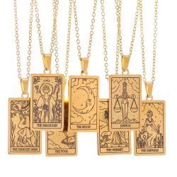 Collana con tarocchi in acciaio inossidabile - Gioiello portafortuna per donna