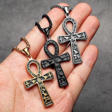 Stainless Steel Egypt Cross Necklace | Fashion & Punk Style