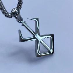 Pendentif rune Berserker | Collier amulette nordique en acier inoxydable