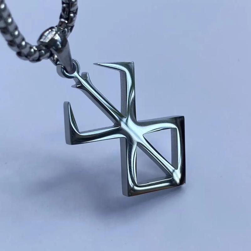 Ciondolo con runa Berserker | Collana con amuleto nordico in acciaio inossidabile