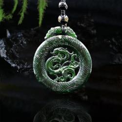 Jade-Phönix-Anhänger-Halskette - Authentisches chinesisches Amulett