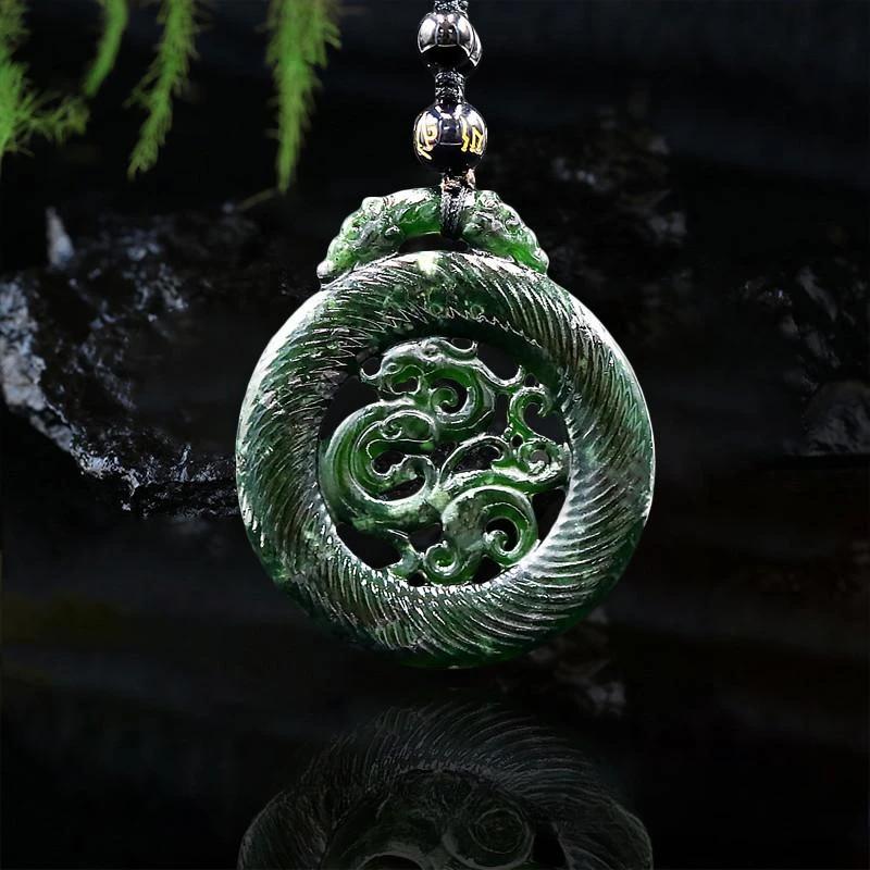 Jade-Phönix-Anhänger-Halskette - Authentisches chinesisches Amulett