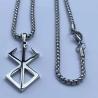 Ciondolo con runa Berserker | Collana con amuleto nordico in acciaio inossidabile