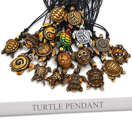 Collana da surfista con tartaruga marina - Girocollo da uomo, ispirato allo stile nautico e inca