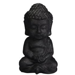 Buddha aus schwarzem Schungit: Dekoration aus Energie- und Heilstein