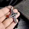 Collier croix nœud celtique nordique | Pendentif vintage pour homme