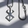 Ciondolo con runa Berserker | Collana con amuleto nordico in acciaio inossidabile