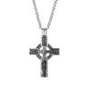 Collier croix nœud celtique nordique | Pendentif vintage pour homme